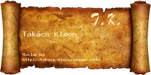 Takács Kleon névjegykártya