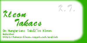 kleon takacs business card